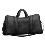Black Leather Handheld Duffel Bag