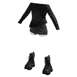 Black Leather Shorts Layered Outfit [PBR]