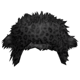 black leopard emo goth fluffy chunky fur ushanka
