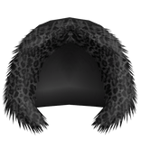 black leopard fur hood