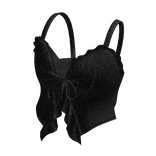 Black Leopard Tie Top