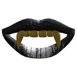 black lips with golden teeths