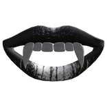 black lips with silver teeths