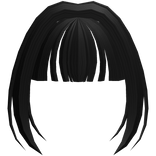 black long curtain bangs