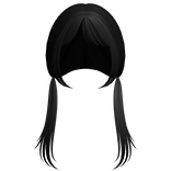 ♡ black long pigtails
