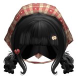 ♡ Black Low Pigtails & Mori kei Igari Bandana 