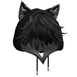 Black Messy Anime Hair w/ Cute Cat Hood