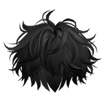 Black Messy Fluffy Boy Hair
