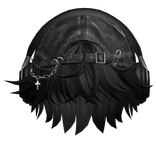 Black Messy Hair w/ Headphones & Y2K Hat