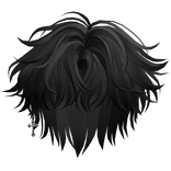 Black Messy Middle Part Hair w/ Earring