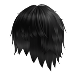 black messy wispy unkept emo hair