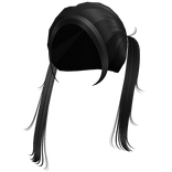 Black Middle Part Over The Shoulder Pigtails