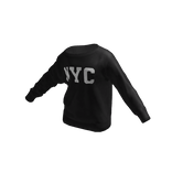 Black NYC Varsity Off Shoulder Sweater