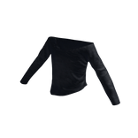 Black Off Shoulder Casual Long Sleeve Top [PBR]