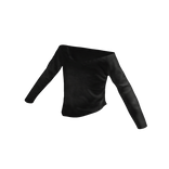 Black Off Shoulder Cute Aesthetic Cozy Top [PBR]