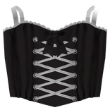 ♡ cute black corset top with bow