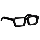 Black Oversized Pierced Glasses (Low)