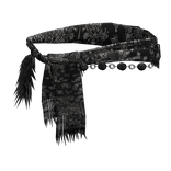 Black Paisley Emo Ornamental Waist Cloth Scarf