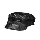 Black Paisley Gothic Newspaper Cap