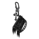 Black Paisley Grunge Waist Wallet Keychain