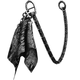 Black Paisley Pocket Handkerchief Belt Keychain