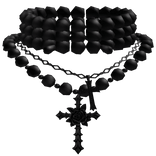 Black Pearl Jesus Cross Necklace Choker