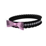 ♡ black pink kitty collar
