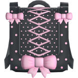 black pink polka dot backpack