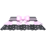 black pink polka dot ruffled skirt