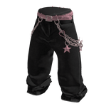 Black Pink Y2K Star Baggy Pants