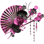 Black Pink Zebra Floral Traditional Japanese Fan