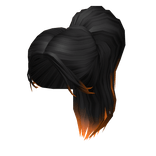Black Ponytail with Orange Ombre