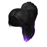 Black Ponytail with Purple Ombre