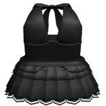 Black Preppy Halter Dress 3.0