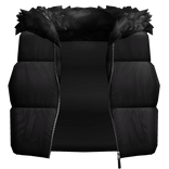 Black Puffer Vest + Neck Fur Collar 1.0