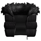 Black Puffer Vest + Neck Fur Collar 3.0