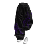 Black Purple Half Raised Baggy Sweatpants w/ Shoes