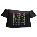 black rainbow kaomoji shirt