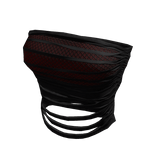 Black Red Fishnet Ripped Cropped Tube Top