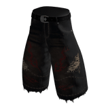 Black Red Flame Baggy Denim Jorts 