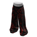 Black Red Grunge Sigil Cross Core Sweatpants