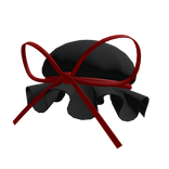 Black Red Tied Ribbon Bonnet Cap