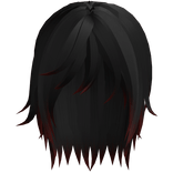 Black Red Tips Emo Long Messy Vkei Boy Hair