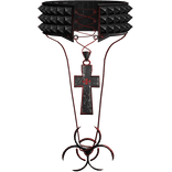 Black Red y2k Cyber 2000s Scene Cross Necklace