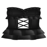 ୨୧ :: black ribbon laced dress