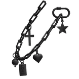 Black Ring Chain With Cute Charms (3.0) Emo Chrome