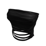 Black Ripped Cropped Tube Top