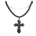 Black Rose Diamond Cross Chain