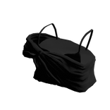 Black Ruched over Strappy Crop