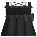 ♡꒰ black ruffled baby doll dress
